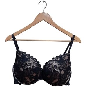Victoria's Secret Bra 38D Black Lace Underwire Push-Up